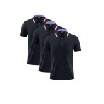 Lot de 3 polo homme insfity regular manches courtes en coton - noir - séchage rapide et aération Lot de 3 polo homme insfity regular manches courtes en coton - noir - séchage rapide et aération