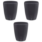 Gt garden - lot de 3 pots pour orchid�es avec r�serve deau - orchidea anthracite 2 litres