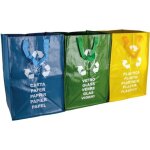 Lot de 3 sacs de tri réutilisables pour recyclage des déchets - 130 l - linxor Lot de 3 sacs de tri réutilisables pour recyclage des déchets - 130 l - linxor