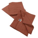 Lot de 3 serviettes en gaze de coton gaia - leffet papillon - terracotta - 40 x 40 cm Lot de 3 serviettes en gaze de coton gaia - leffet papillon - terracotta - 40 x 40 cm
