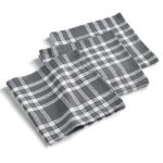 Lot de 3 serviettes de table en coton anthracite - paris prix - style cantine Lot de 3 serviettes de table en coton anthracite - paris prix - style cantine