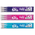 Lot de 3 sets de recharges pour frixion 07 violet rose et turquoise