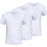 Lot de 3 t - shirt manches courte homme couleur unie casual col rond tee shirt homme grandtaille xs ...