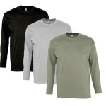 Lot de 3 t - shirts manches longues patoutatis - noir gris kaki - homme