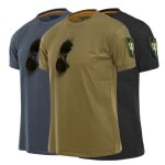 Lot de 3 t - shirts militaires  manches courtes pour hommes - vert - taille xxl - schage rapide et ...