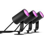 Lot de 3 spots de jardin - philips hue - lily - noir - ip67