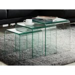 Lot de 3 tables basses gigognes minka - verre tremp