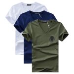 Lot de 3 tee shirt homme manches courtes col v imprim� chouette - insfity - coupe droite - �t�
