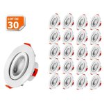 Lot de 30 spot led encastrable pour plafond - lampesecoenergie - blanc neutre - 5w - orientables à 38° ... Lot de 30 spot led encastrable pour plafond - lampesecoenergie - blanc neutre - 5w - orientables à 38° ...