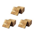 Lot de 36 dalles de terrasses 30x30cm en bois dacacia. motif carré. clipsables Lot de 36 dalles de terrasses 30x30cm en bois dacacia. motif carré. clipsables