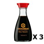 Kikkoman - lot 3x sauce soja naturellement fermente - kikkoman - bouteille 150ml