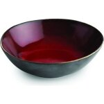 Lot de 4 assiettes creuses rouge et argent chic - 55 cl