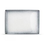 Lot de 4 assiettes rectangulaires en porcelaine - 28 x 20 cm