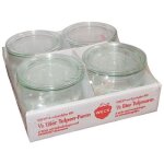 Lot de 4 bocaux tulipe - 1 l - weck - bocaux en verre - compatibilit� lave - vaisselle - compatibilit� ...