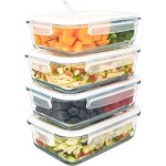 Lot de 4 boîtes alimentaires en verre 1000 ml. récipient hermétique avec valve de vapeur. boîtes de conservati ... Lot de 4 boîtes alimentaires en verre 1000 ml. récipient hermétique avec valve de vapeur. boîtes de conservati ...