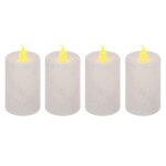Lot de 4 bougies votives colorama 7cm blanc Lot de 4 bougies votives colorama 7cm blanc