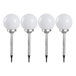 Lot de 4 boule lumineuse solaire pour jardin lampe led borne solaire dextrieur - diamtre 20 x hauteur ...