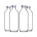 Lot de 4 bouteille en verre avec bouchon  vis carafe pour leau jus capacit 50 cl -  7 x hauteur 20. ...