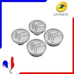 Lot de 4 cache moyeu centre de roue citro�n gris 60mm ms47 fr
