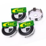 Lot de 4 centre de roue cache moyeu remplacement pour bmw 60mm (diamtre 60mm noir et blanc)