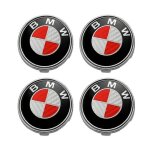 Lot de 4 centre de roue cache moyeu remplacement pour bmw 68mm (carbon fiber rouge et blanc) Lot de 4 centre de roue cache moyeu remplacement pour bmw 68mm (carbon fiber rouge et blanc)
