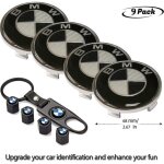 Lot de 4 centre de roue cache moyeu remplacement pour bmw 68mm avec valve caps Lot de 4 centre de roue cache moyeu remplacement pour bmw 68mm avec valve caps