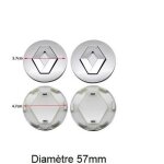 Lot de 4 centre de roue cache moyeu remplacement pour renault 57mm argent Lot de 4 centre de roue cache moyeu remplacement pour renault 57mm argent