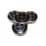 Lot de 4 centre de roue cache moyeu rouge remplacement pour bmw 68mm (noir)