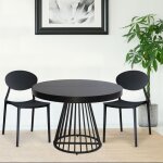 Lot de 4 chaises empilables balagan noir Lot de 4 chaises empilables balagan noir