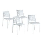 Lot de 4 chaises empilables clara pour intérieur et extérieur / blanc Lot de 4 chaises empilables clara pour intérieur et extérieur / blanc
