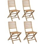Lot de 4 chaises de jardin pliantes - eden - bois eucalyptus fsc - 575 x 465 x h90 cm