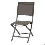 Lot de 4 chaises de jardin pliantes essentia weng� & pralin� aluminium et texaline - hesp�ride