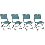 Lot de 4 chaises de jardin pliante m�tal modula bleu canard / graphite - hesp�ride