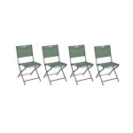 Lot de 4 chaises de jardin pliante m�tal modula olive / graphite - hesp�ride