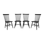 Lot de 4 chaises noires � barreaux en bois dh�v�a. romie. l 50. 8 x p 44. 2 x h 90cm