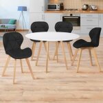Idmarket lot de 4 chaises robine en pu noires pour salle � manger