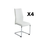 Lot de 4 chaises pauline - simili - blanc