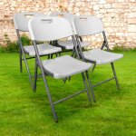 Lot 4 chaises pliables chaise pliante blanche chaise exterieur 44x46x47 cm