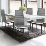 Lot de 4 chaises romane grises bandeau blanc - idmarket - contemporain - design - m�tal - plastique - ...
