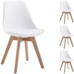 Lot de 4 chaises de salle � manger abby style scandinave design nordique pi�tement bois massif si�ge ...