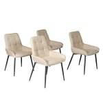 Lot de 4 chaises de salle à manger arty / beige Lot de 4 chaises de salle à manger arty / beige