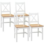 Chaises de salle � manger - homcom - bois de pin - 41x46. 5x86cm - blanc