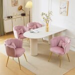 Lot de 4 chaises salle  manger - okwish - style modernes - dossier ptale coussins papillon - velours ...