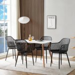 Lot de 4 chaises de salle � manger scandinaves - noir
