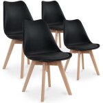 Lot de 4 chaises de salle  manger scandinave - marque - sige cuisine pieds en bois de htre massif ...