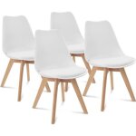 Idmarket lot de 4 chaises scandinaves sara blanches pour salle � manger