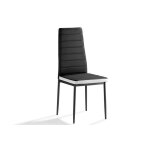 Lot de 4 chaises en simili cuir noir / blanc - so living - mila - contemporain - design - int�rieur