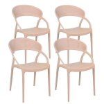 Lot de 4 chaises de terrasse roses - oviala
