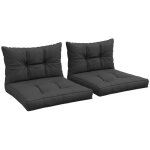 Lot de 4 coussins pour le jardin - outsunny - avec 2 coussins dassise et 2 coussins de dossier - polyester ...