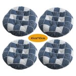 Lot de 4 coussin de chaise coussins de si�ge ronde tatami respirant sch�ma coussins de chaise galette ...